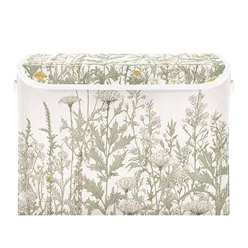 【未使用】FloralVinesTribalRug120×170 Vtg Floral Wicker Sewing Storage Basket with Handle Pink